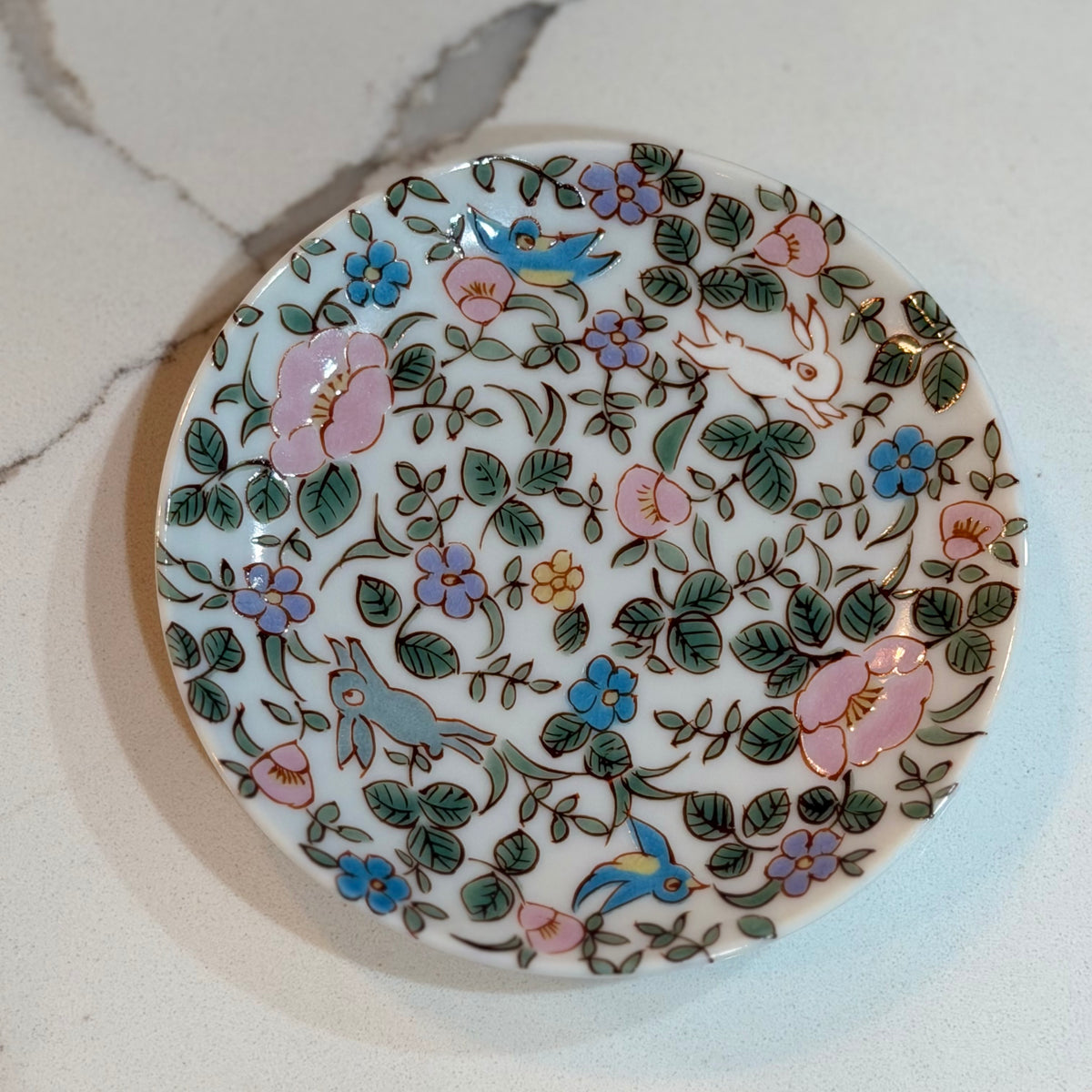 Kutani Pale Pink Primrose Plate