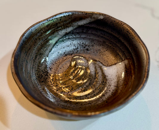 Mocha Metal Swirl Bowl