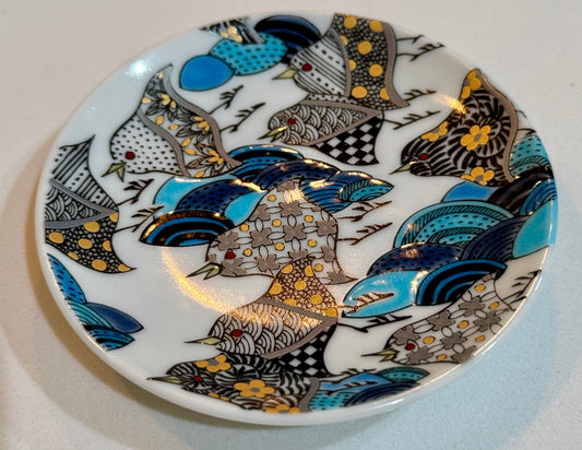 Kutani Bird Mosaic Plate