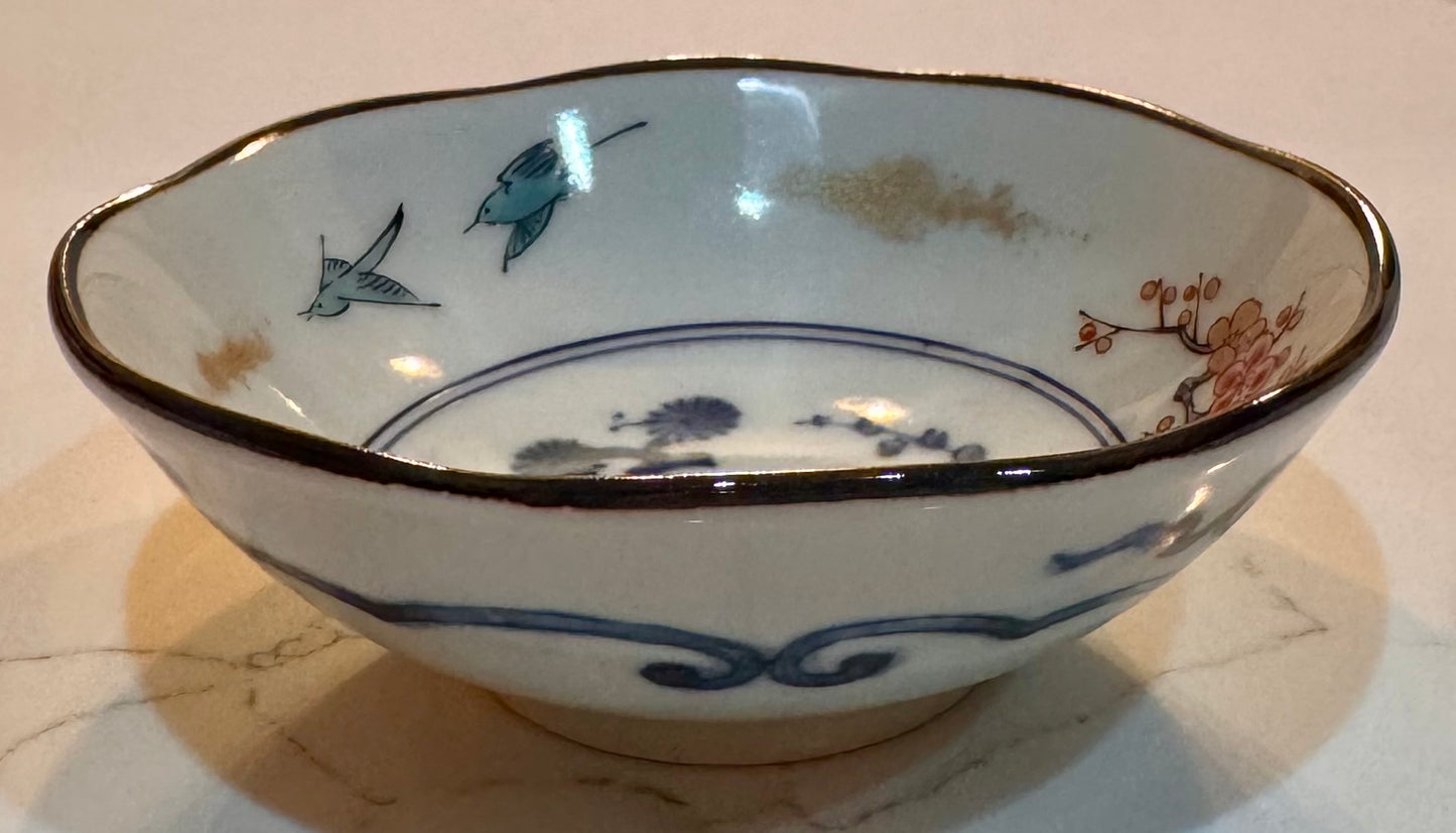 Bluebirds in the Cherry Field Bowl
