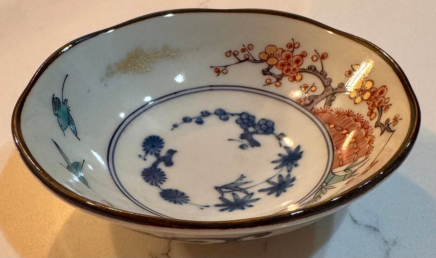 Bluebirds in the Cherry Field Bowl