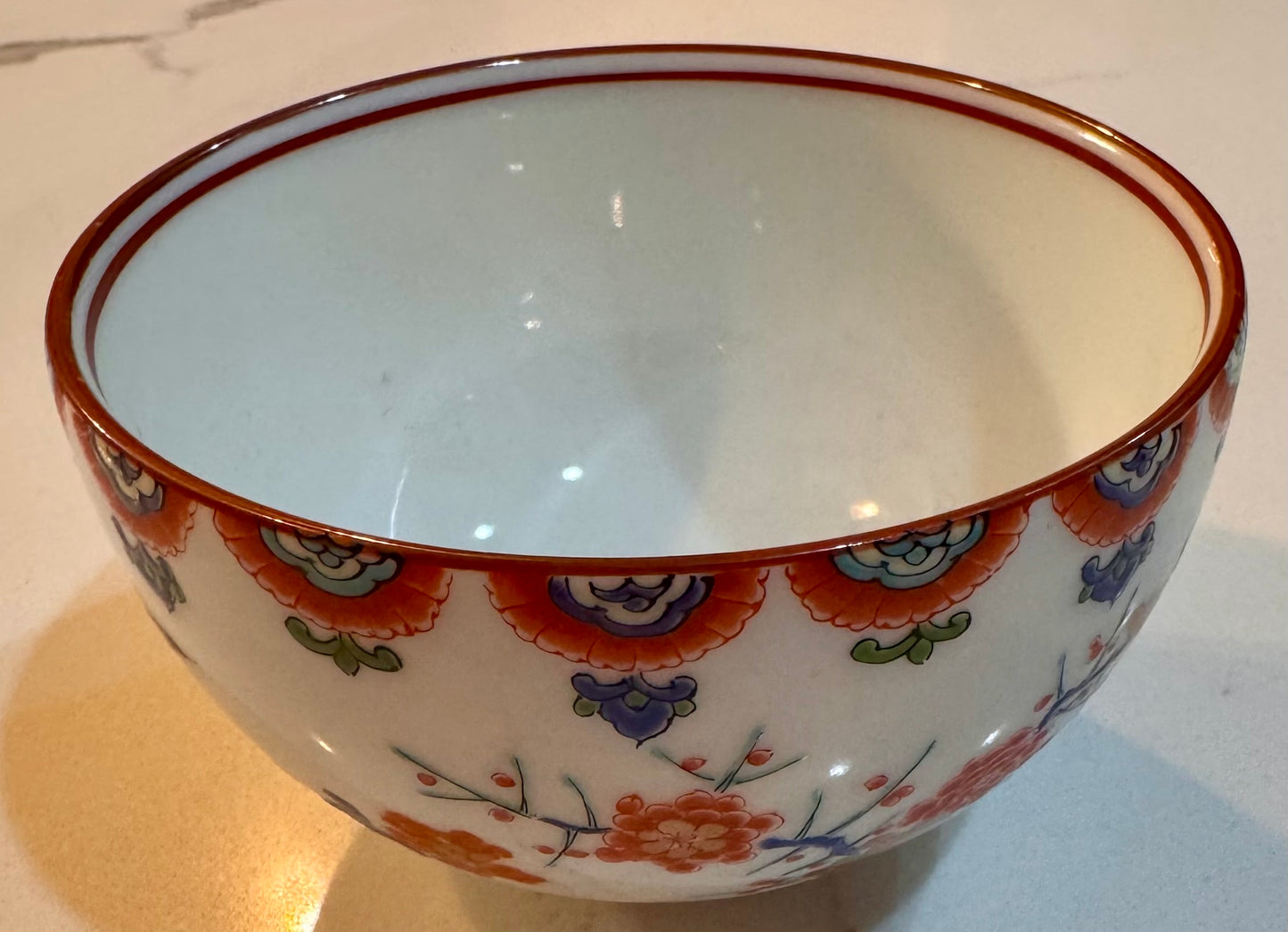 Gold Leaf Brocade Floral Tea Bowl