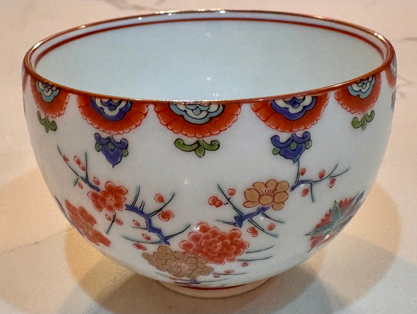 Gold Leaf Brocade Floral Tea Bowl