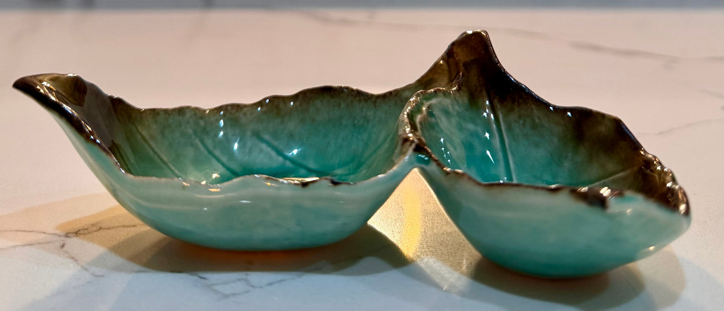 Twin Leaves Serving Bowl