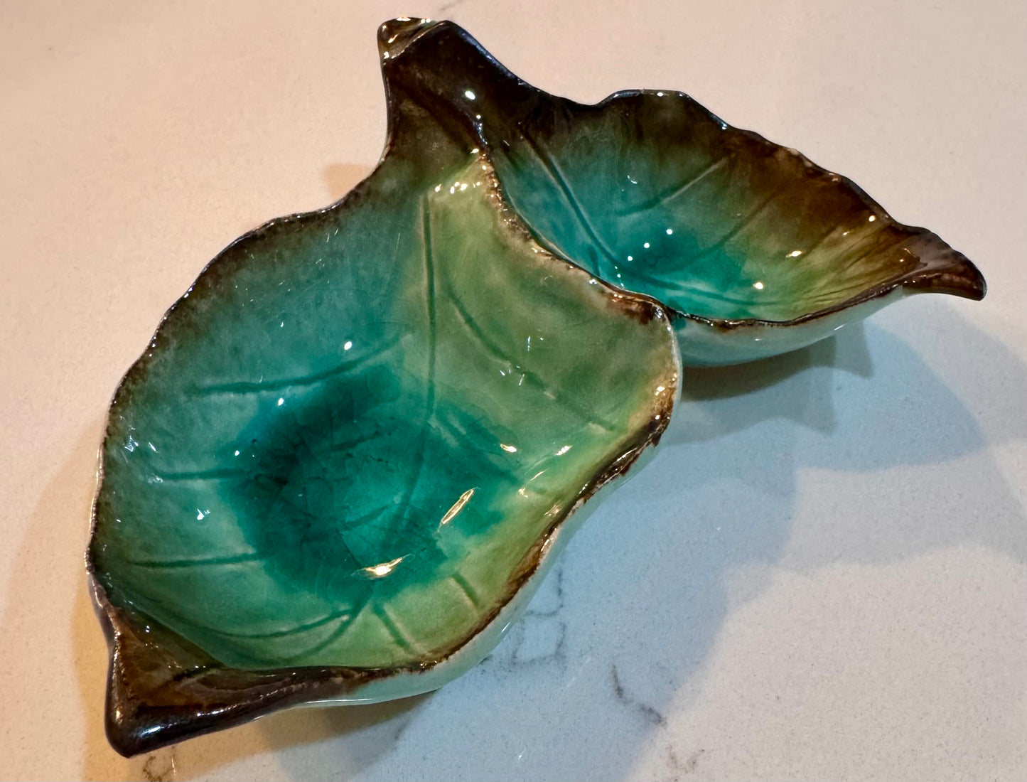 Twin Leaves Serving Bowl