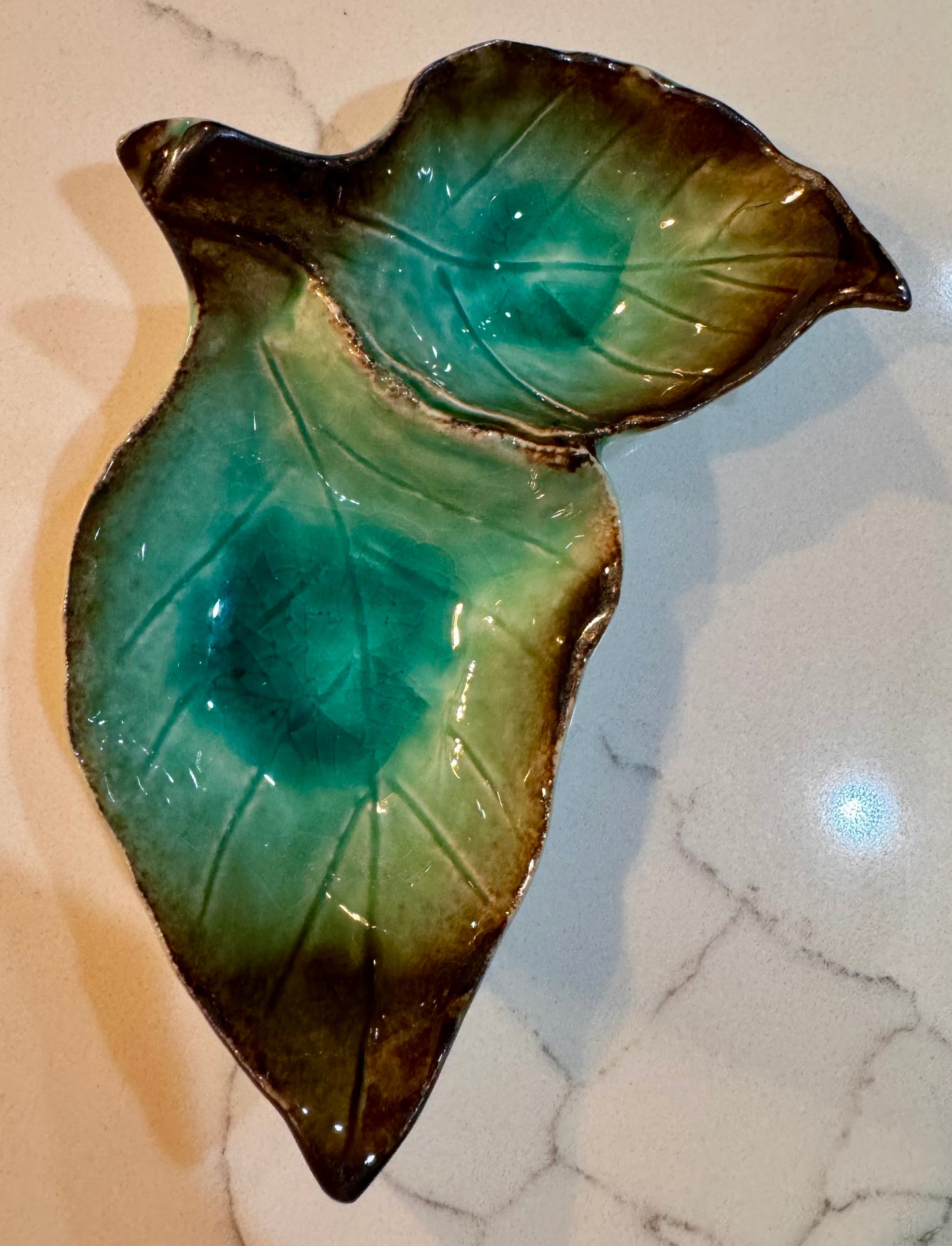 Twin Leaves Serving Bowl