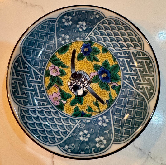 Garden Lovebirds Indigo Dish