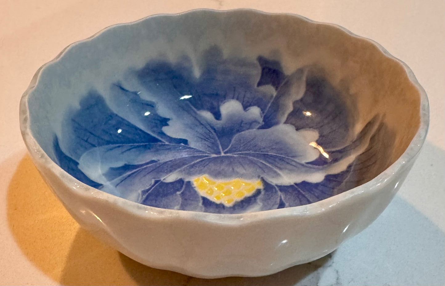 Blue Peony Flower Bowl