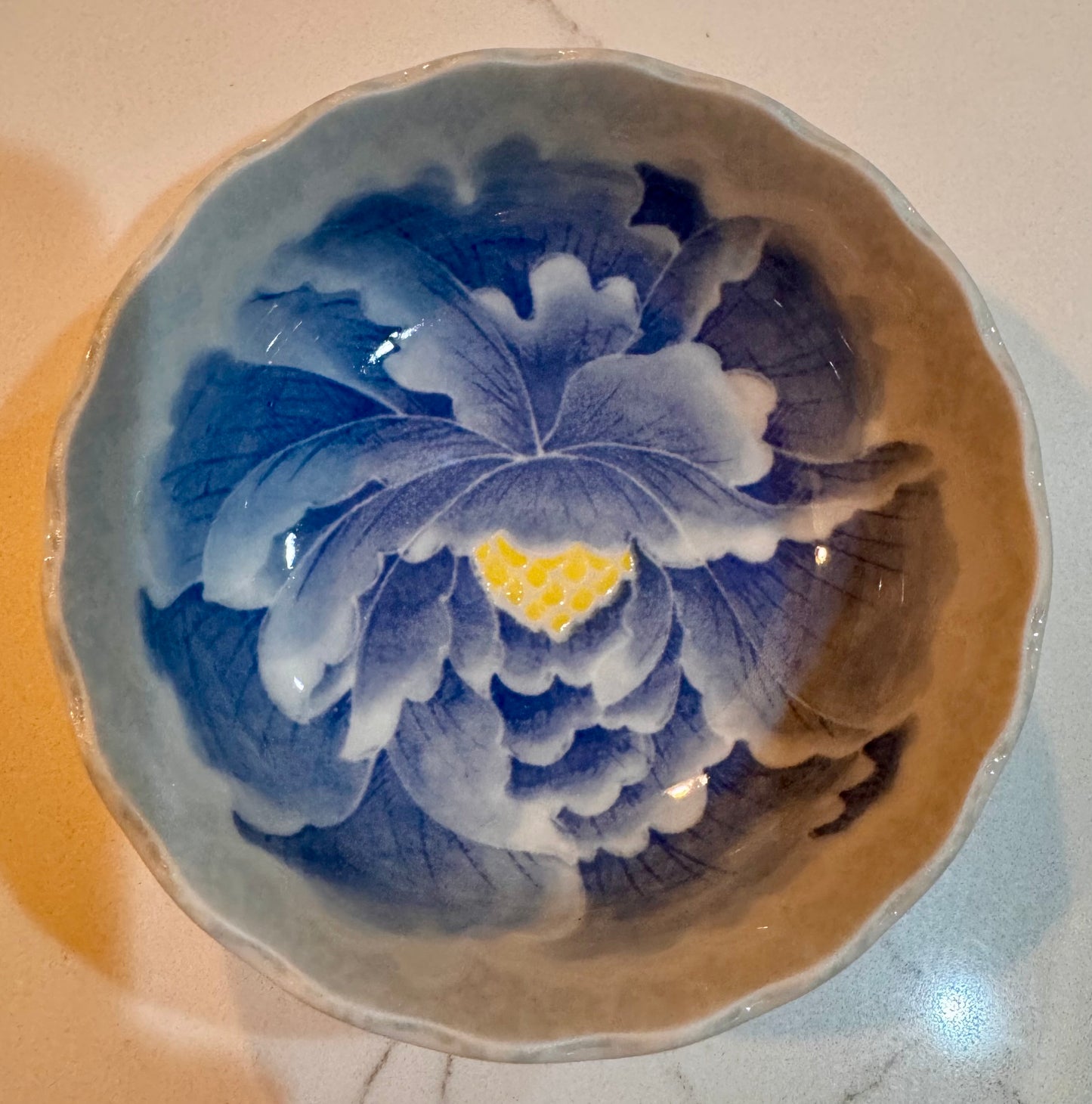 Blue Peony Flower Bowl
