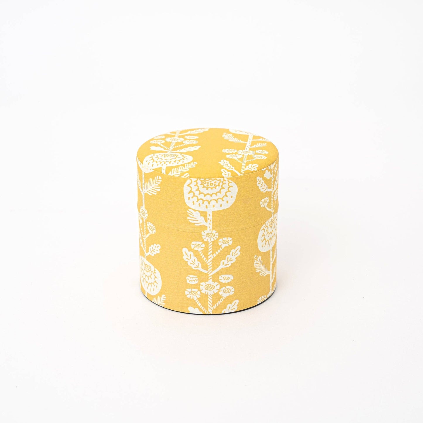 Washi Tea Canister- Yellow Chrysanthemum