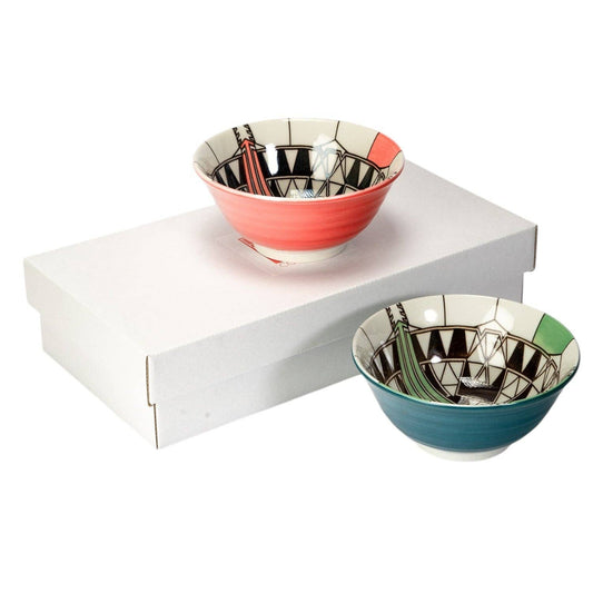 Frank Lloyd Wright Imperial Hotel Bowl Set- Peacock