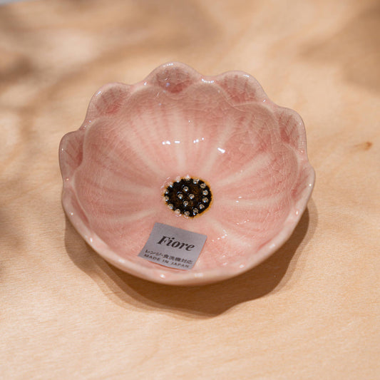 Handmade Seto Crackle Glaze Flower Small Bowl: Pink