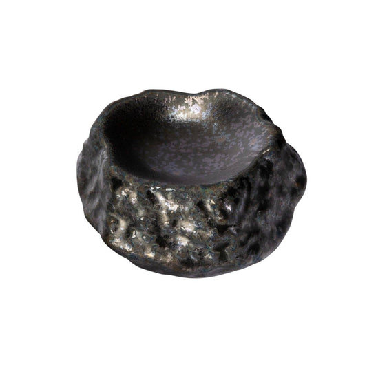 Porcelain Rock Sauce Dish- Black Metallic