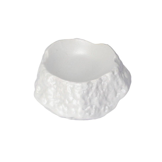 Porcelain Rock Sauce Dish- White