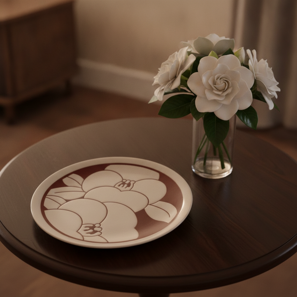 Roots White Gardenia Plate