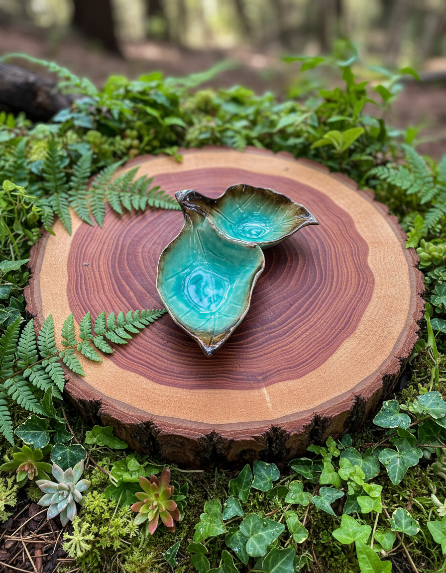 Twin Leaves Serving Bowl